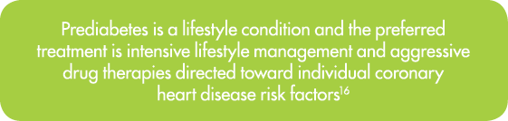 Prediabetes is a lifestyle condition and the preferred treatment is intensive lifestyle management and aggressive dru   