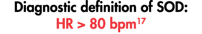 Diagnostic definition of SOD: HR   80 bpm17