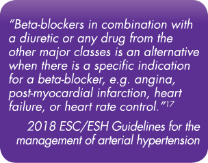  Beta-blockers in combination with a diuretic or any drug from the other major classes is an alternative when there i   